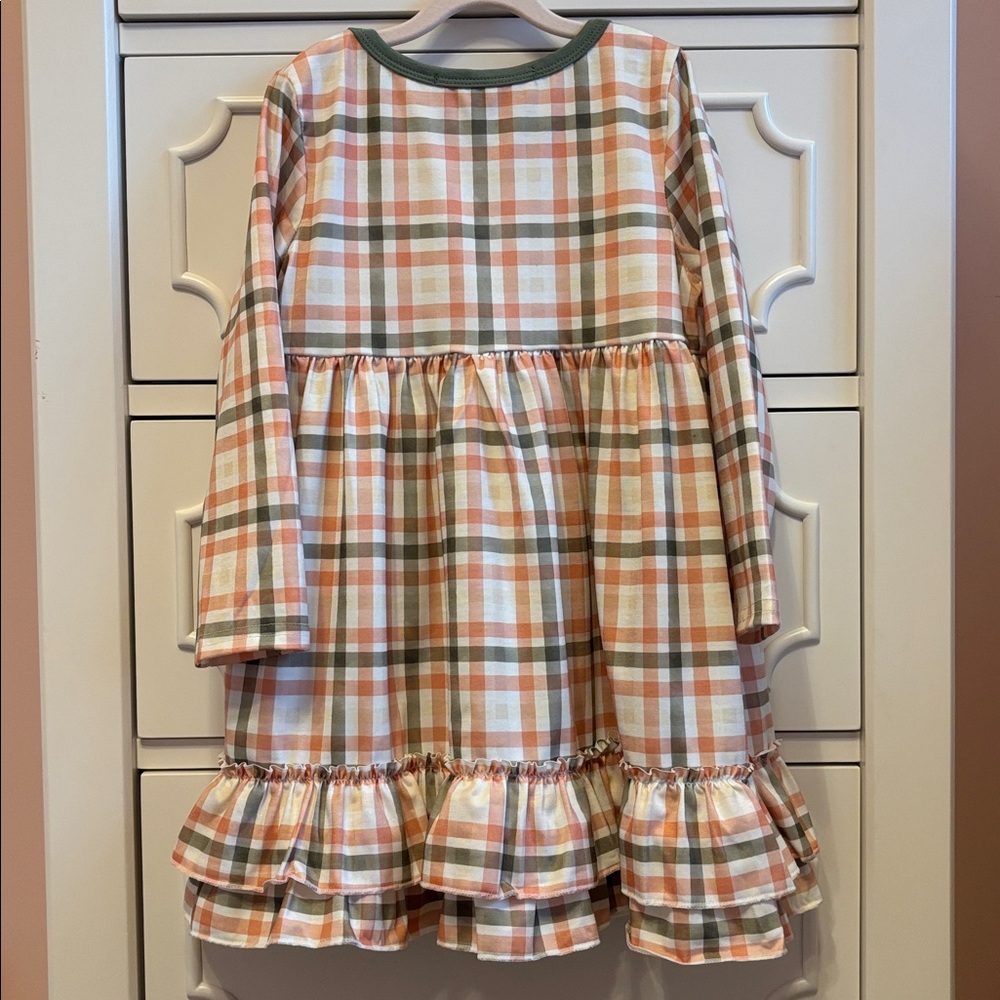 NWT Abby & Evie Toddler Girl Fall Plaid Long Sleeve Dress - Size 3T - Picture 4 of 4